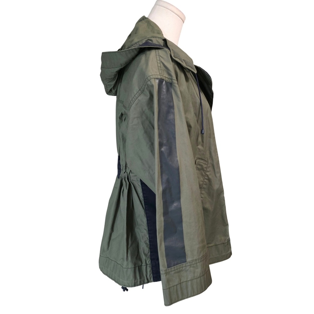 J Crew Olive Green Cotton‎ Hooded Utility Jacket With Navy Accents Size S - Picture 6 of 12